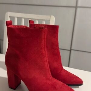 Elegant Red Heeled Boots